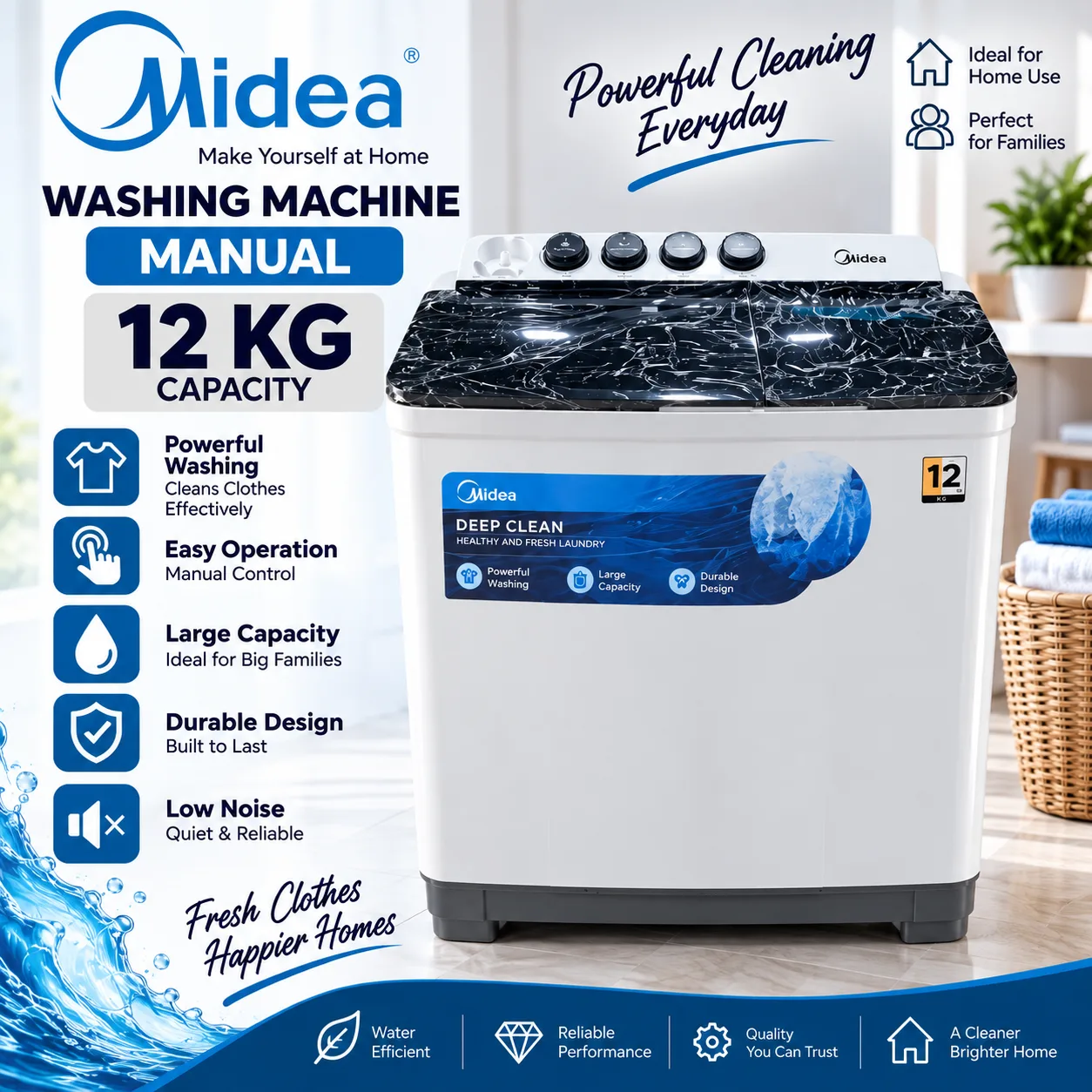 Midea 12KG Manual Washing Machine