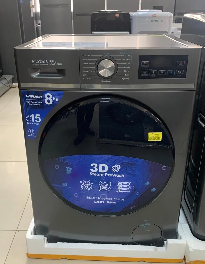 AILYONS 8KG AUTOMATIC FRONT LOAD WASHING MACHINE