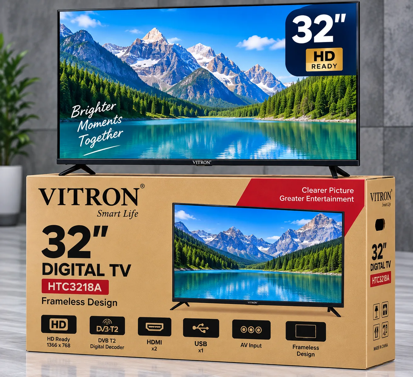 VITRON 32” FRAMELESS DIGITAL TV